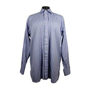 Charles Tyrwhitt‎ men's pinstripe business casual button front shirt 17/35 FLAW
